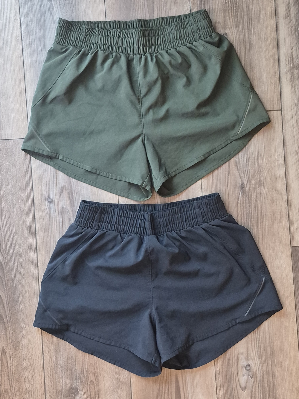 All In Motion Women’s High-Waist Active Shorts — Olive Green & Black